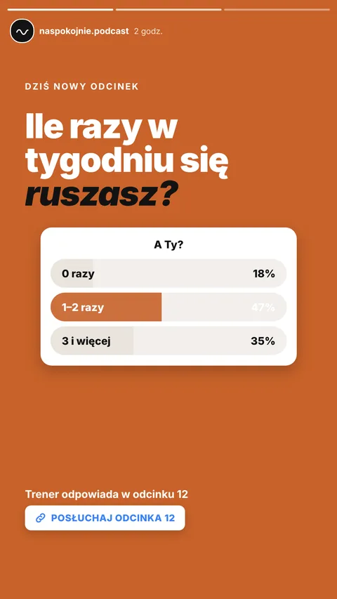 Przykładowe stories z ankietą